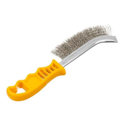 Щетка металлическая с пластмассовой ручкой, нержавеющая проволока DENZEL-Tehinstrument