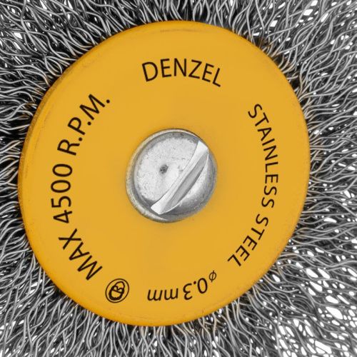 Набор щеток для дрели, 5 Плоских 25-38-50-63-75 мм, шпилька, нерж. вит. проволока Denzel-Tehinstrument