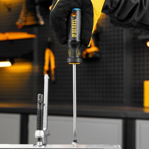 Отвертка, SL6x150 мм, S2, 3к рукоятка Denzel-Tehinstrument