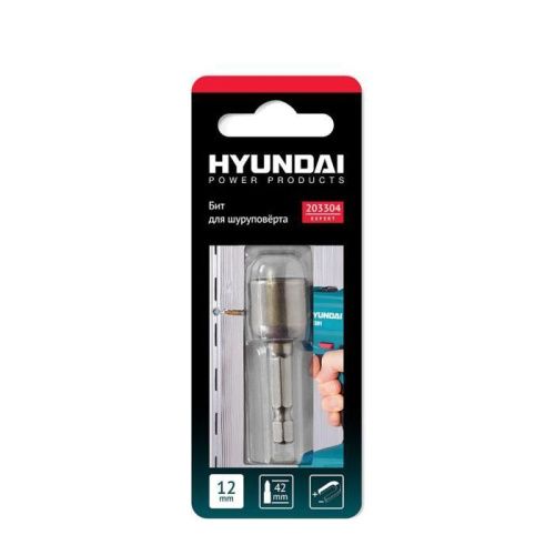 Бит магнитный для шуруповерта шестигарнный ключ HYUNDAI 12х42mm 203304-Tehinstrument