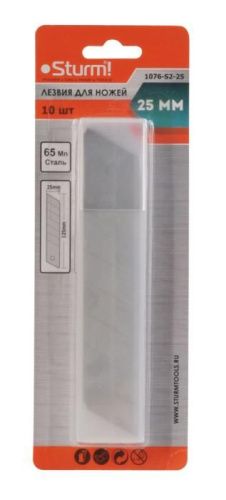 Лезвия для ножей, 25мм, 10 шт,  Sturm-Tehinstrument