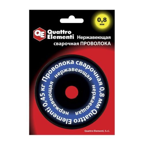 Проволока сварочная QUATTRO ELEMENTI нержавеющая, 0,8 мм, масса 0,45 кг, блистер-Tehinstrument