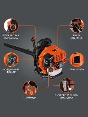 Воздуходувка бензиновая ранцевая Patriot BGK 345-Tehinstrument