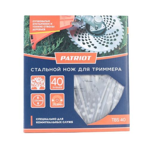 Нож Patriot TBS-40 для триммера (230х25.4 мм, 40 зубьев)-Tehinstrument