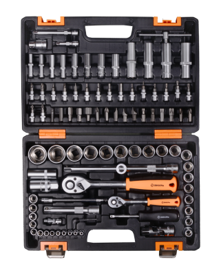 Набор инструментов АВТО, 1/2" , 1/4" , CrV, в кейсе 94 предм Вихрь-Tehinstrument