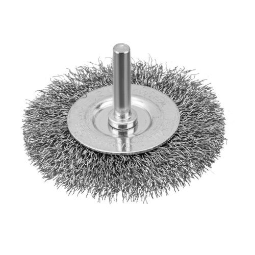 Набор щеток для дрели, 2 Плоские 50-75мм, 3 Чашки 25-50-75мм, шпилька,  нерж.вит. проволока Denzel-Tehinstrument