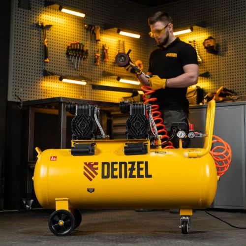Малошумный безмасляный компрессор Denzel DLP-3000/100-Tehinstrument