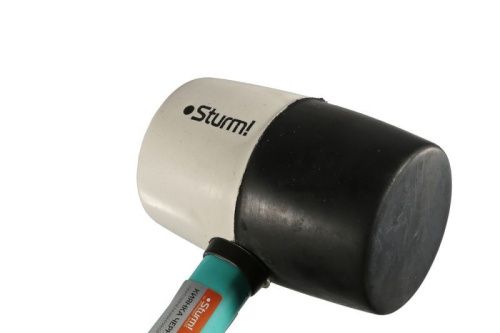 Киянка 900г, черно-белая, резиновый боек, обрезиная рукоятка,  Sturm-Tehinstrument