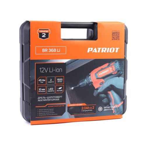 Дрель-шуруповерт аккумуляторная PATRIOT BR 368 Li-Tehinstrument