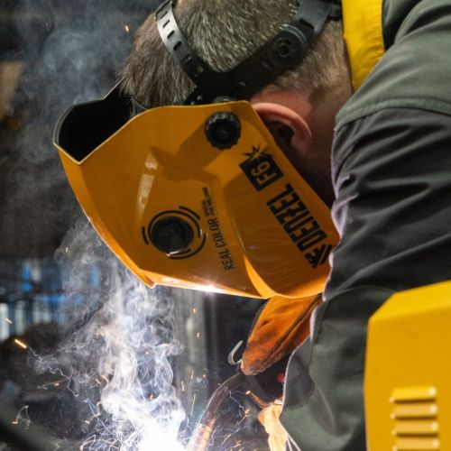 Щиток защитный лицевой (маска сварщика) F6, см. окно 93х43, Real Color, DIN4/5-8/9-13// Denzel-Tehinstrument