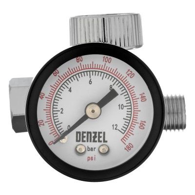 Регулятор давления с манометром для краскораспылителя K1500, 12 бар, 1/4" Denzel-Tehinstrument