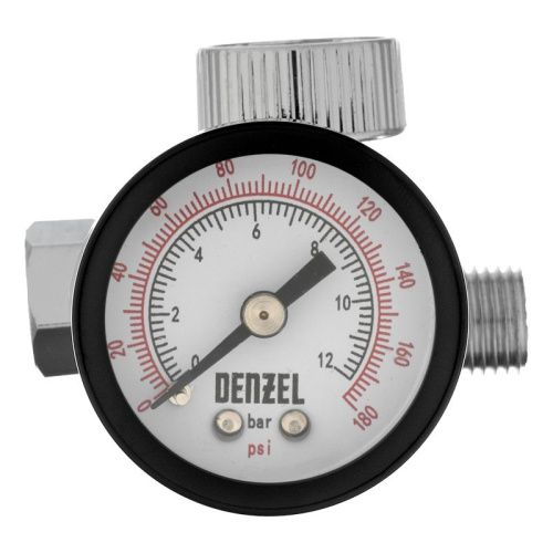 Регулятор давления с манометром для краскораспылителя K1500, 12 бар, 1/4" Denzel-Tehinstrument