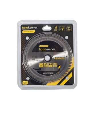 Пильный диск по дереву THIN KERF 190x30 мм, 48 зубьев, Hanskonner-Tehinstrument