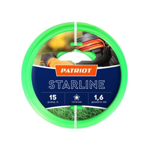 Леска Starline D 1,6 мм L 15 м (звезда, зеленая), Patriot-Tehinstrument
