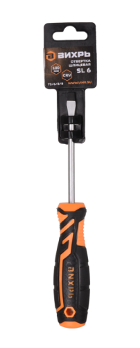 Отвёртка шлицевая ВИХРЬ SL6 100мм-Tehinstrument