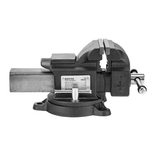 Тиски слесарные BVH-100, 100 мм, поворотные, стальная направляющая, с наковальней //Denzel-Tehinstrument