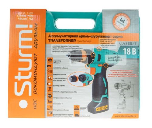 Аккумуляторный шуруповерт  Sturm CD3318LPT-Tehinstrument