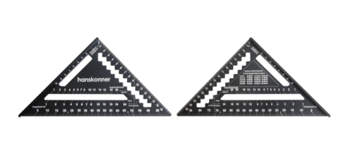 Угольник 175мм, алюминиевый сплав, чёрный анодированный корпус, белая шкала, hanskonner-Tehinstrument