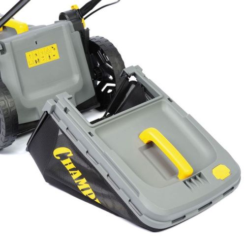 Газонокосилка эл. CHAMPION EM4318 (1,8 кВт пласт.+ткань травосб. 52л ширина 430мм 30-75мм, 12,9кг)-Tehinstrument