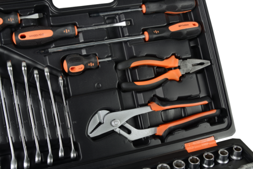 Набор инструментов, 1/2", 1/4", CrV, пластиковый кейс 76 предмета Вихрь-Tehinstrument