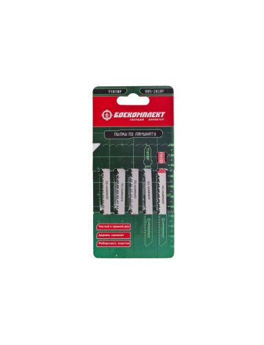 Пилки для лобзика по ламинату T101BF, 5 шт, 100х74мм, шаг зуба 2,5мм, чистый прямой рез, BIM, БОЕКОМПЛЕКТ-Tehinstrument