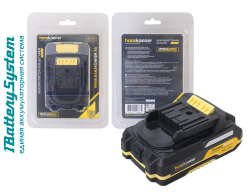 HBP2002 аккумулятор Hanskonner 18 В, 1BatterySystem, 2.0 Ач, USB-разъем-Tehinstrument
