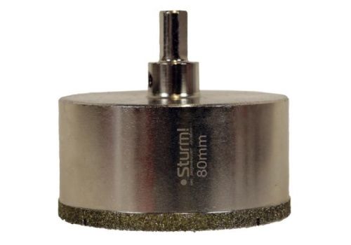 Коронка алмазная по керамограниту 80 х 70 мм,3гр. Хв., с центрир. Cверл.  Sturm-Tehinstrument