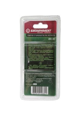 Сверло ступенчатое по металлу 4-30мм шаг 2мм Р6М5+COBALT спираль БОЕКОМПЛЕКТ-Tehinstrument