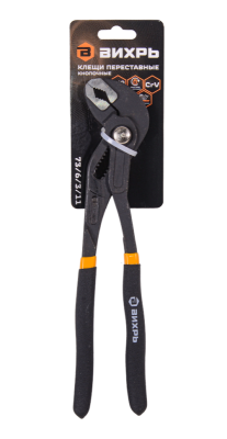 Клещи переставные,250 мм., кнопочные, обливные рукоятки Вихрь-Tehinstrument