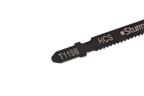 Пилки для лобзика по дереву T119B, 5 шт, 76х51мм, шаг зуба 2 мм, быстрый прямой рез, HCS,  Sturm-Tehinstrument