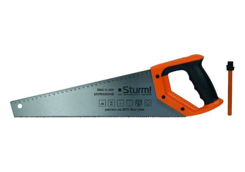 Ножовка по дереву, с карандашом, 400мм, 11-12TPI, 3D, серия Кулибин,  Sturm-Tehinstrument