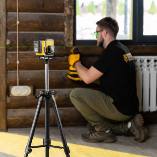 Лазерный уровень мультипризменный DLV-360-3C, 30 м, зеленый луч, Li-Ion 2,4 Aч, кейс// Denzel-Tehinstrument