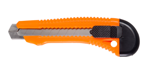 Нож с выдвижным лезвием 18 мм, пластиковый корпус, металлическая направляющая, Вихрь-Tehinstrument