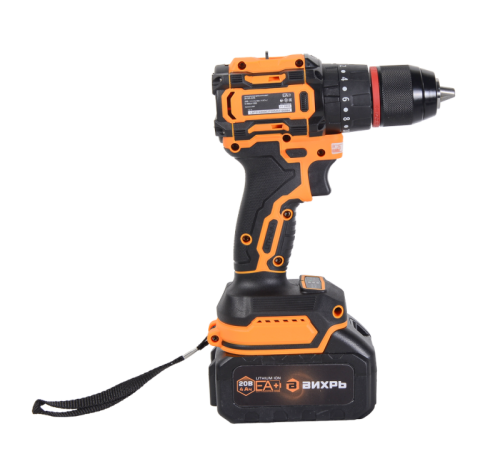 Дрель-шуруповерт аккумуляторная Вихрь ДА-20Л-2К/ЛБ (для ледобура, бесщеточный двигатель)-Tehinstrument
