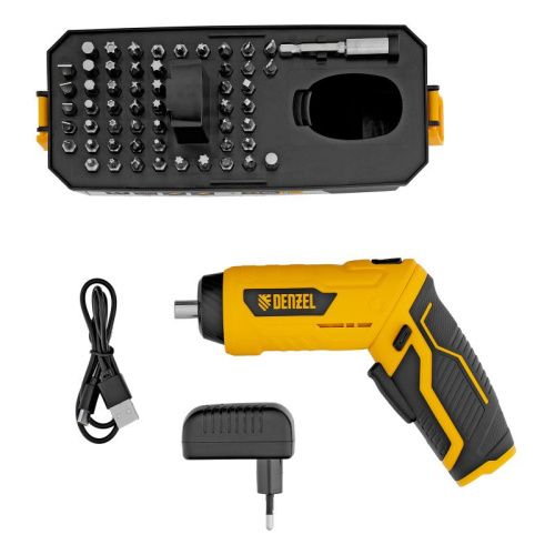 Отвертка аккумуляторная Denzel CSH-3.6, 54 биты, Li-Ion, 3,6 В-Tehinstrument