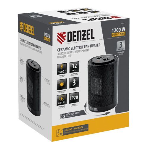 Тепловентилятор керамический Denzel DTFC-1200S черный-Tehinstrument