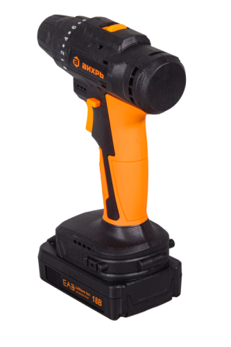 Дрель-шуруповерт Вихрь ДА-18Л-2К/Б (2,0 А/ч) (бесщеточный двигатель)-Tehinstrument