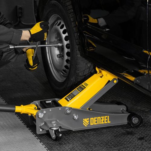 Домкрат гидравлический подкатной, 3 т, 125-470 мм, быстрый подъем, проф. Denzel-Tehinstrument