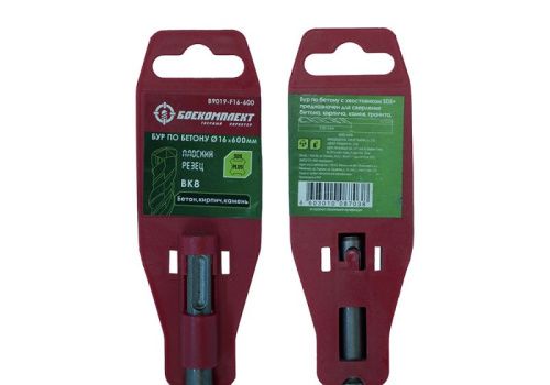 Бур SDS+ 16х600 плоский резец ВК8 спираль S4 БОЕКОМПЛЕКТ-Tehinstrument