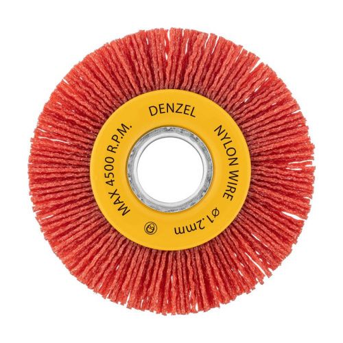 Щетка для УШМ, 100 мм, Плоская, нейлоновая щетина, посадка 22,2 мм Denzel-Tehinstrument