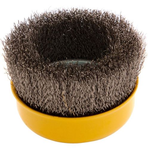 Щетка для УШМ, 100 мм, "Чашка", витая нержавеющая проволока 0.3 мм, М14 Denzel-Tehinstrument