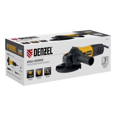 Машина шлифовальная угловая AG125-1500, 1500 Вт, 125 мм, 3000-11000 об/мин Denzel-Tehinstrument