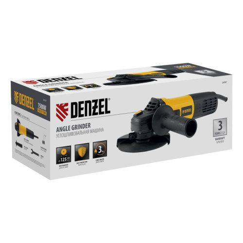 Машина шлифовальная угловая AG125-1500, 1500 Вт, 125 мм, 3000-11000 об/мин Denzel-Tehinstrument