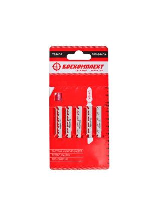 Пилки для лобзика по дереву T244DA, 5 шт, 100х74мм, шаг зуба 4мм, быстрый фигурный рез, HCS, БОЕКОМПЛЕКТ-Tehinstrument