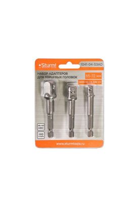 Набор адаптеров для торцевых головок 3 шт., 1/4", 3/8", 1/2"  Sturm-Tehinstrument