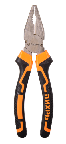 Плоскогубцы (пассатижи), 180мм., никелированные, двухкомпонентные рукоятки, Вихрь-Tehinstrument