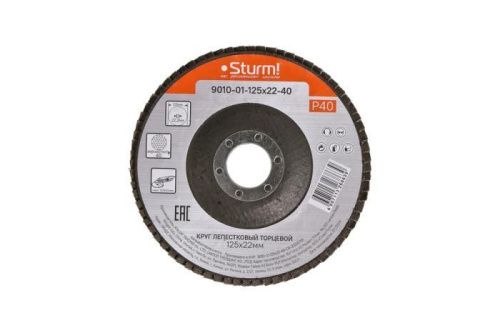 Круг зачистной, лепестковый, 125х22мм, Р40,  Sturm-Tehinstrument