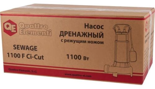 Фекальный насос QUATTRO ELEMENTI Sewage 1100F Ci-Cut ПРОФ-Tehinstrument