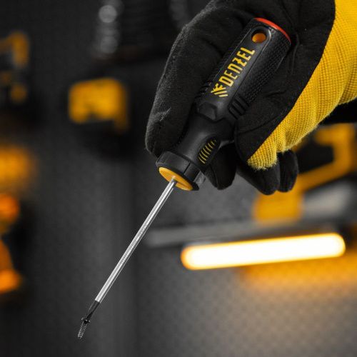 Отвертка, PH0х75 мм, S2, 3к рукоятка Denzel-Tehinstrument