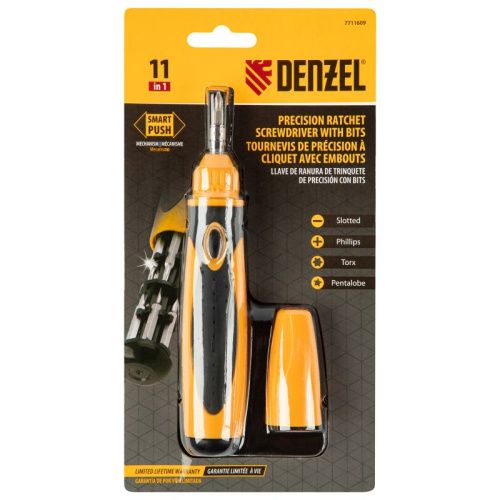 Отвертка реверсивная, механизм SmartPush mini 11 шт, CrMo Denzel-Tehinstrument